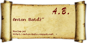 Anton Bató névjegykártya